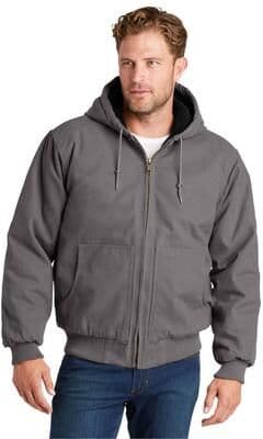 CornerStone CSJ41 Washed Duck Cloth Insulated Hooded Work Jacket in Metal Grey size 6XL   Cotton