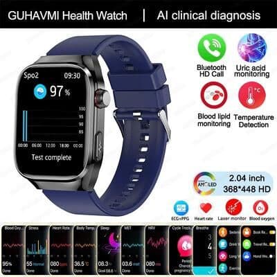 Inspired Living Smart Health Watch Pro ECG Bluetooth Fitness Tracker With Blood Pressure Monitoring blue