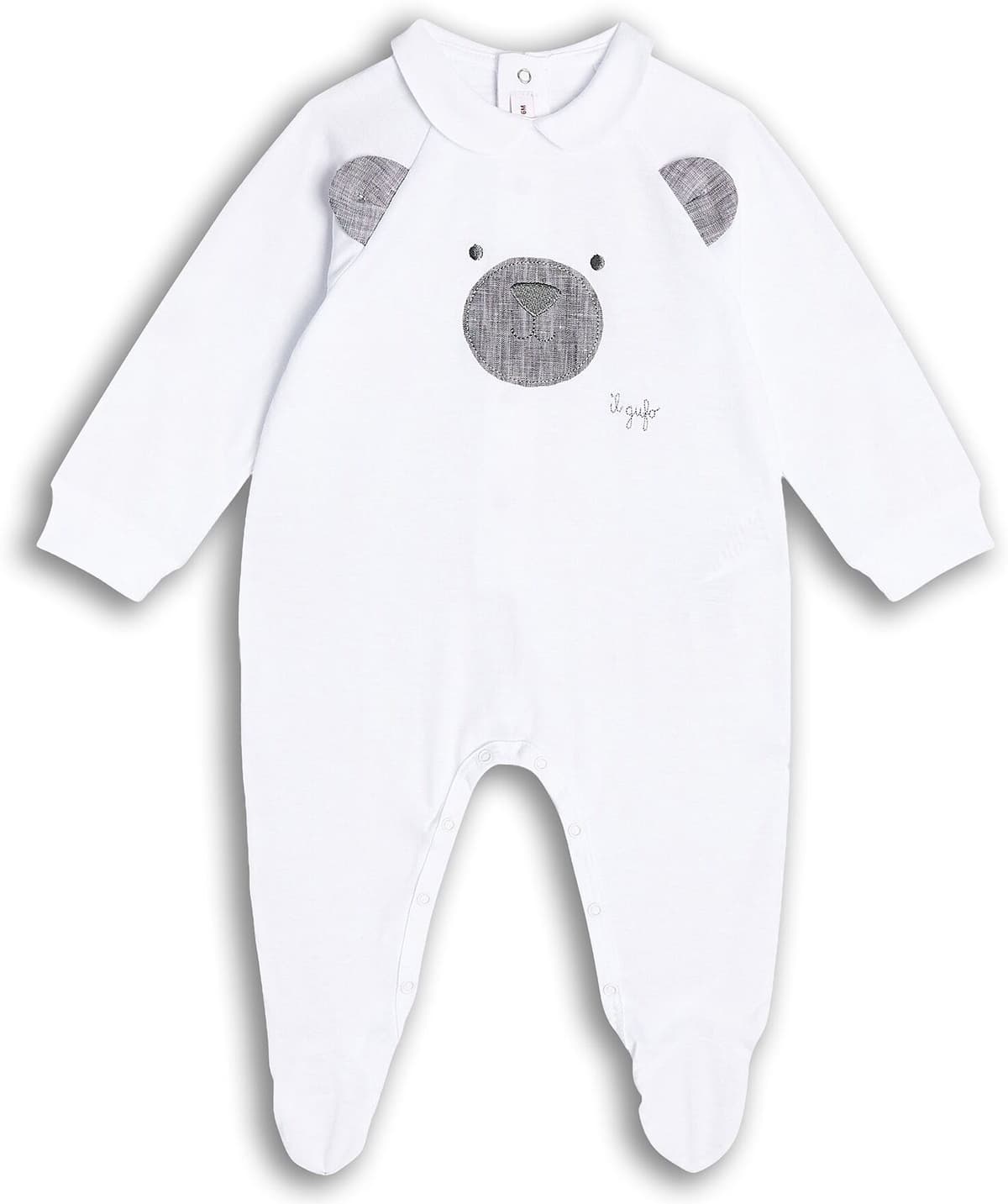Il Gufo Pelele y peto de bebé Unisex Blanco 12,9 Unisex