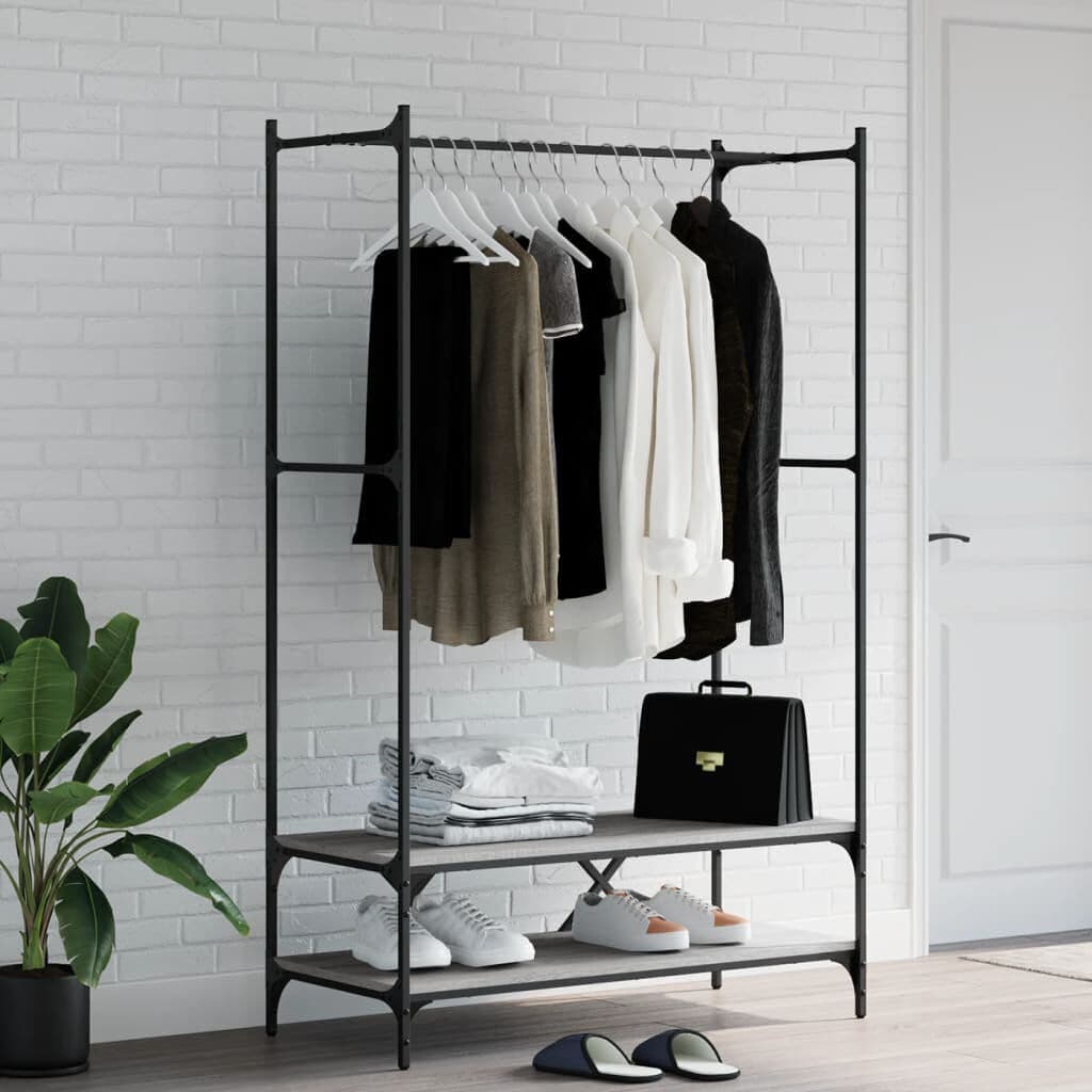 Borough Wharf Caledon 100cm Clothing Rack Grey Sonoma
