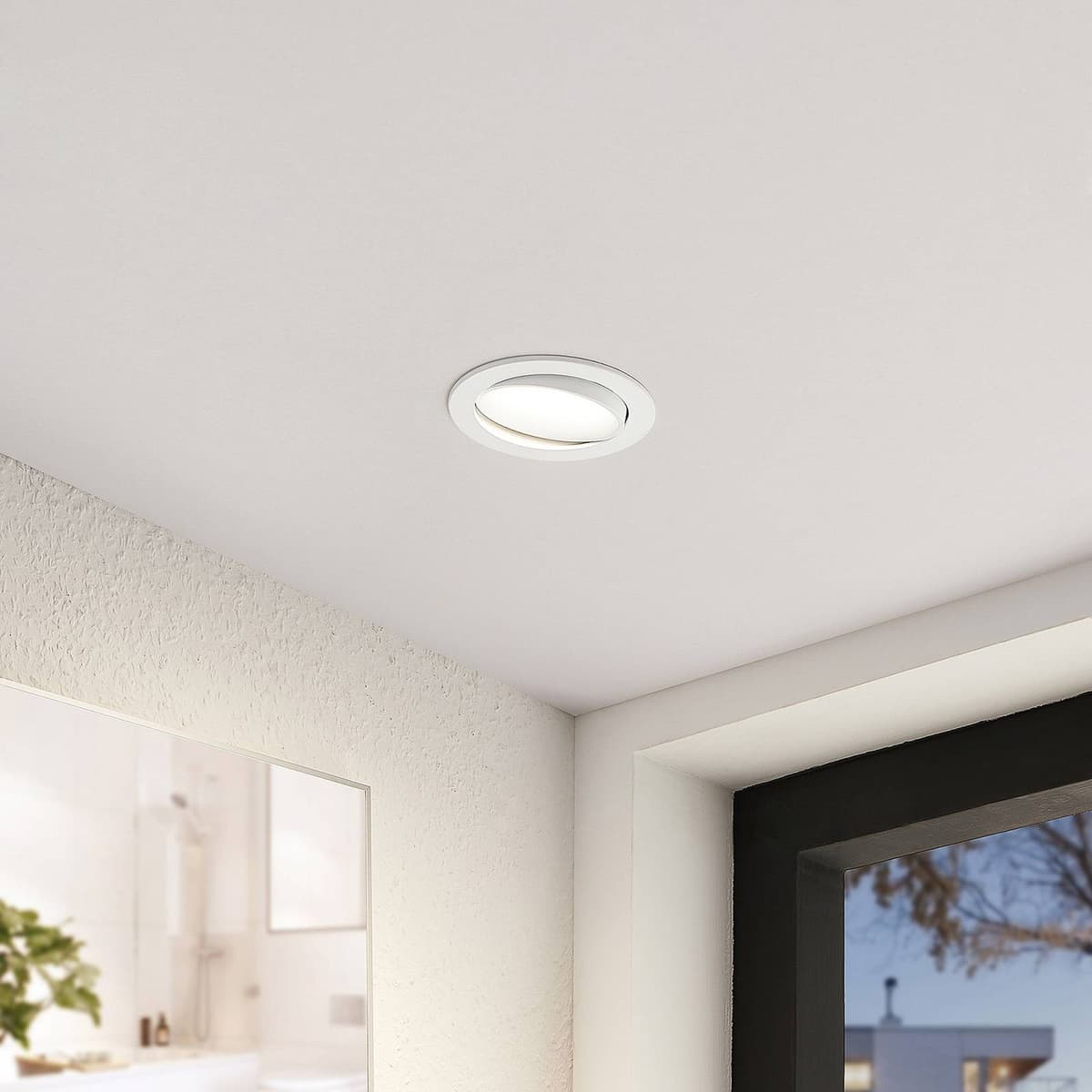 Arcchio LED süllyesztett lámpa Katerin, fehér, forgatható, 3 db-os szett, dimmelhető, Fehér / opál, Fürdőszoba, Műanyag, Modern