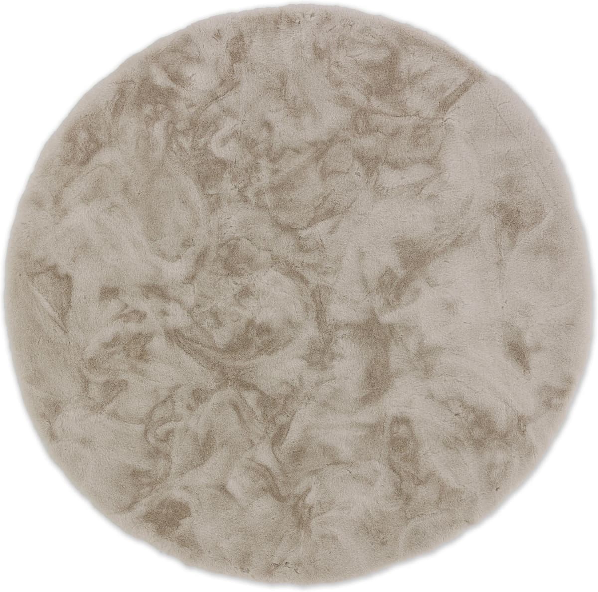 Fellteppich "Tender" Gr. 9, beige (creme), H:26mm Ø:120cm, Kunstfaser, SCHÖNER WOHNEN-KOLLEKTION, Teppiche, Fellteppich, besonders weich durch Microfaser, Kunstfell, waschbar, Wohnzimmer creme Ø 120cm 1 Stk., 26mm, Ø 120cm