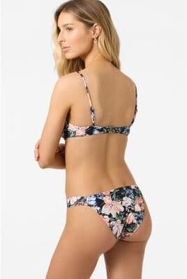 O'Neill s Liz Floral Kee Beach Full Bikini Bottoms in Black, Size Small, Elastane/Polyamide