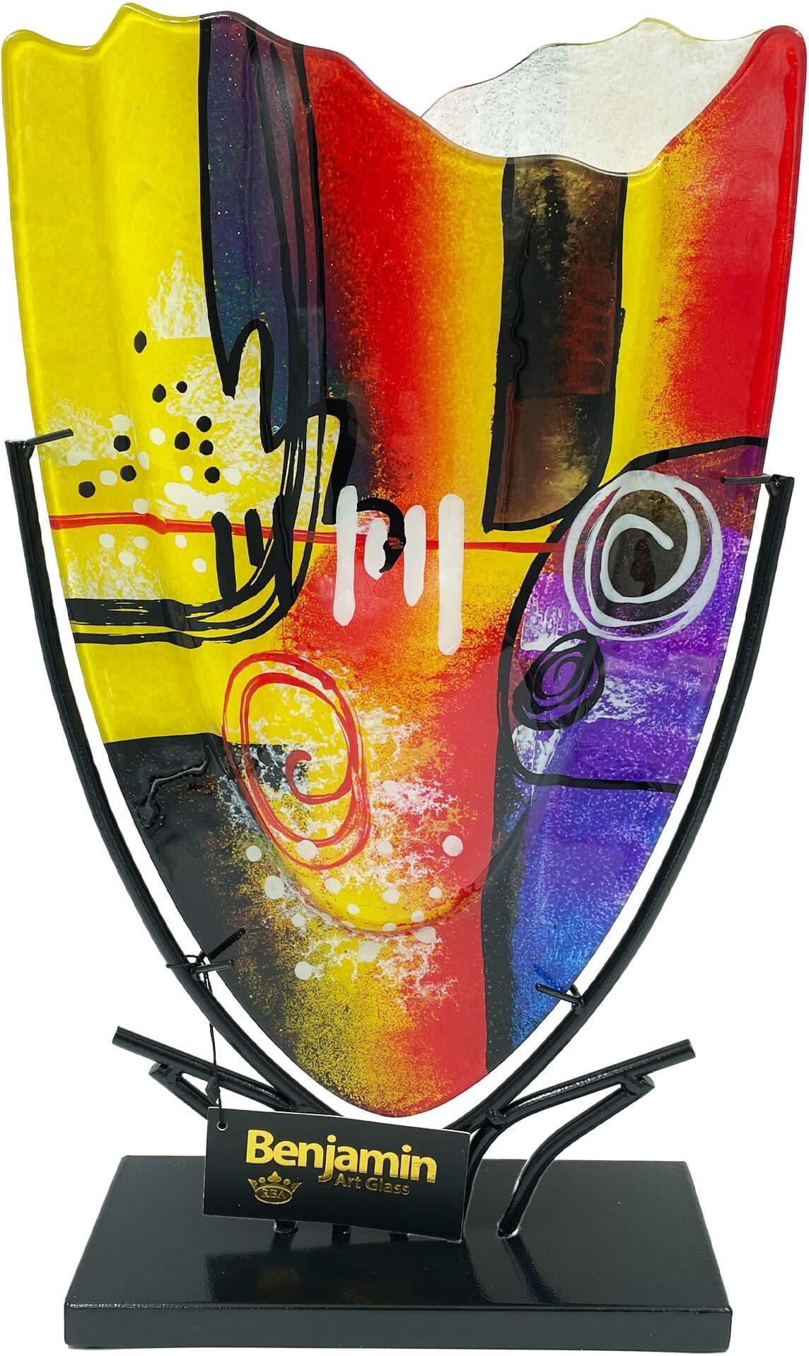Glasvase Color Of Music & Smedestativ, H 47,5cm - Benjamin