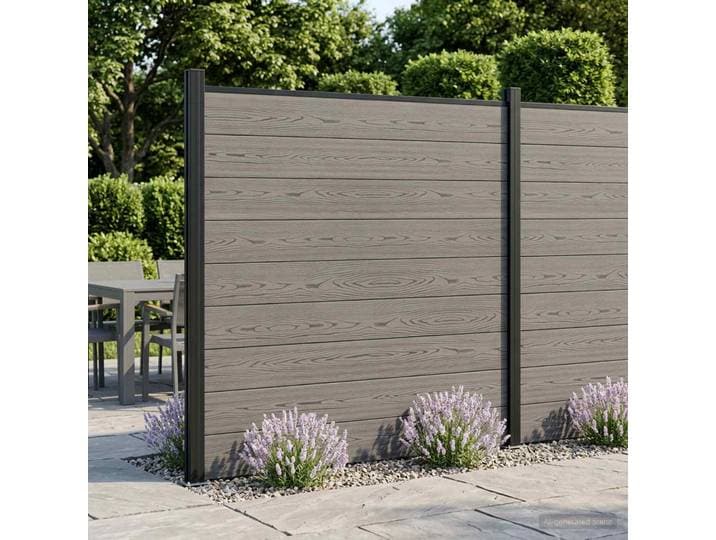 vidaXL zaunset 526 x 186 cm WPC und Aluminium Grau
