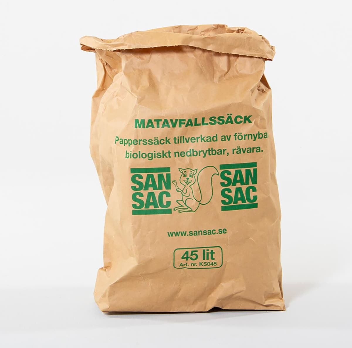 SAN SAC Matavfallspåse papper 45L 2-blad 20/fp