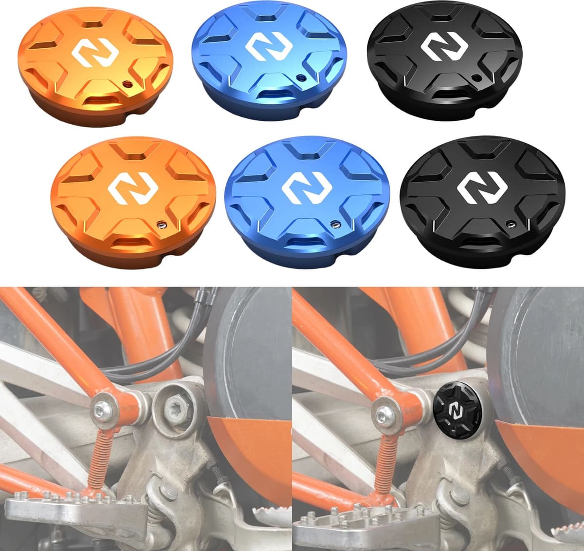 NICECNC Motorcycle Swingarm Pivot Hole Plug Caps for KTM 690 SMC/R 690 Enduro/R Husqvarna 701 Supermoto 701 Enduro GasGas 700 ES 701 SM