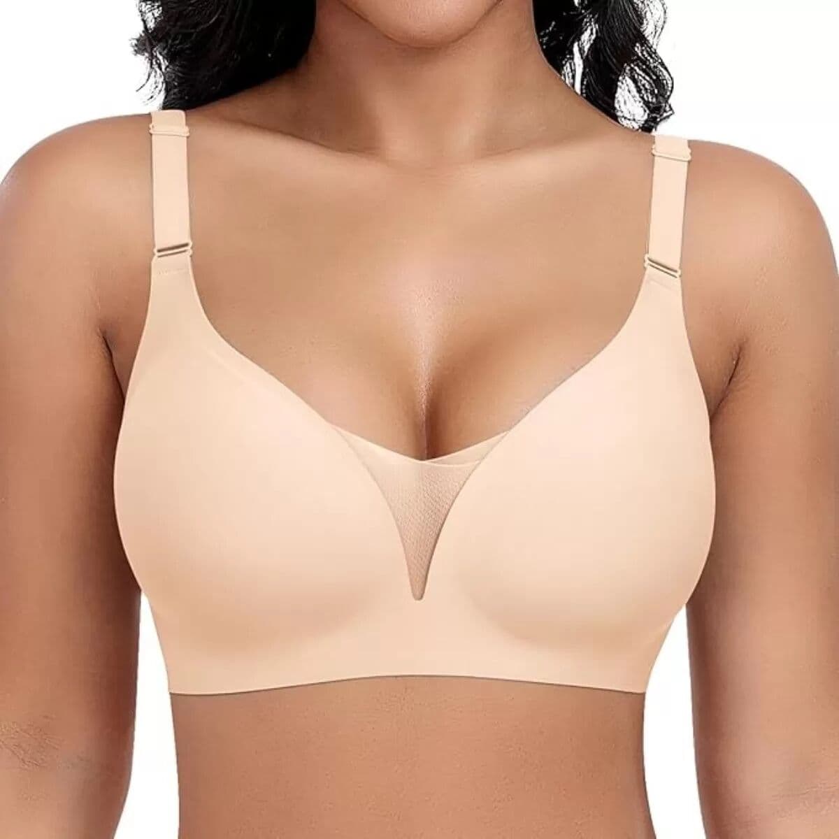 INF Soutien-gorge sans Armatures Confort Invisible - Taille M, Étiquette Lavable, Diverses Couleurs Beige