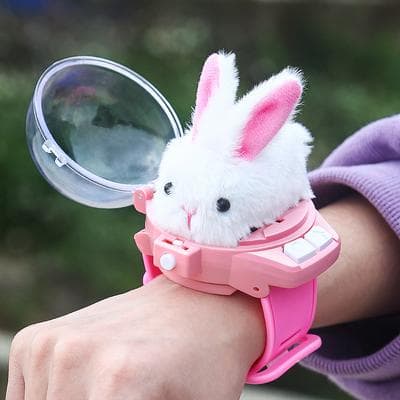 Discount Dollar Deals Children RC Car Mini Watch Toys With LED Lights, RC Car Toy, Watch Rabbit Crab Racing Toys For Girls Boys, Birthday pink