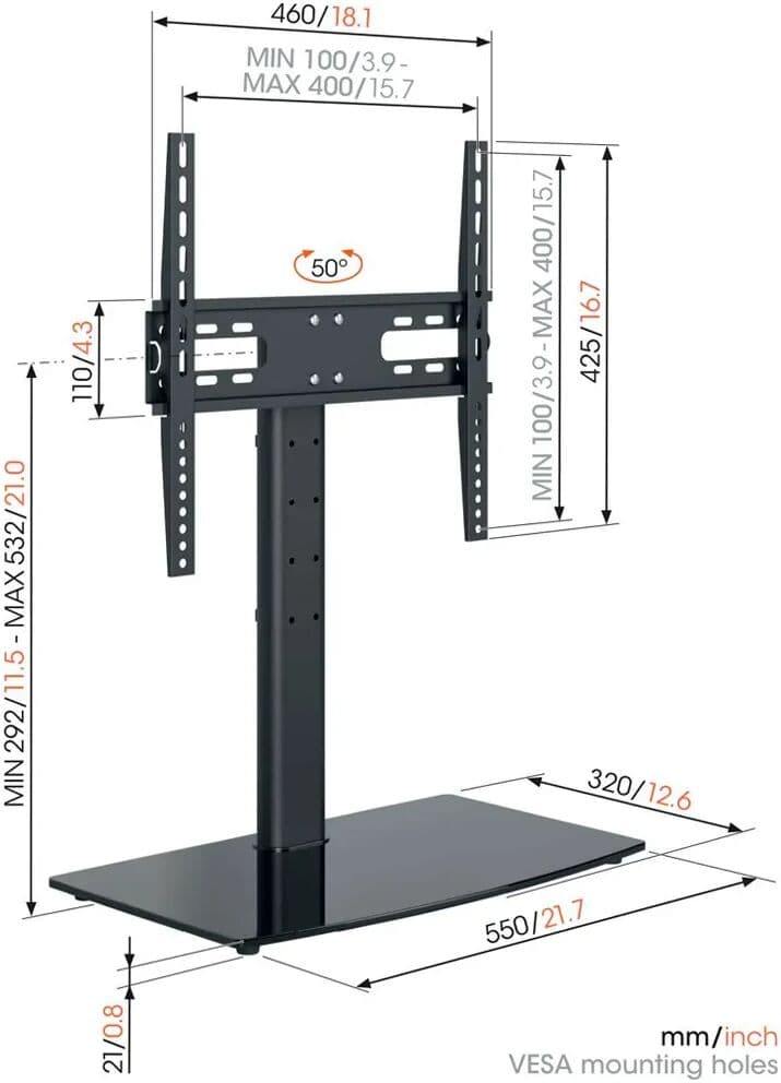 Vogel's Ms3085 Negro / Soporte Sobremesa Para Tv De 32" A 65"
