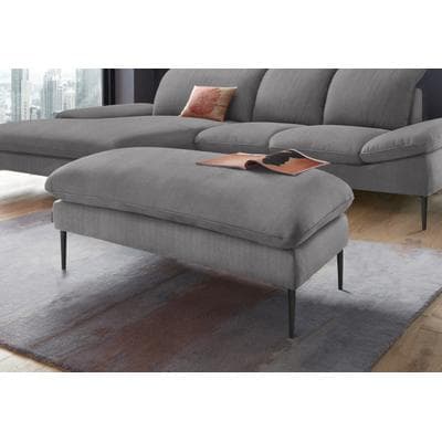 Hocker W.SCHILLIG "enjoy&MORE", grau (dolphin r66), B:106cm H:45cm T:71cm, Chenille-Flachgewebe R66 (85% Polyester, 15% Nylon);Longlife Xtra-Leder Z59: Glattleder mit modischer Prägung. Hautstärke 0, 9 - 1, 1 mm;Stoff S37 (100% Polyester), Hocker,...