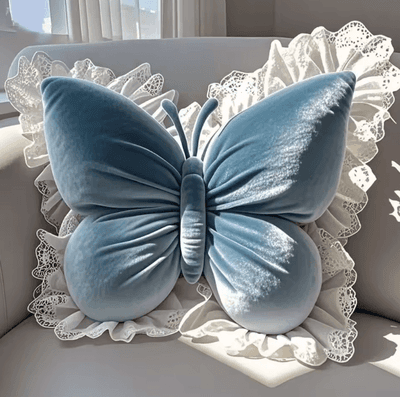 Uplift Curations FlutterCharm Princess Butterfly Pillow 21.7 By 19.7 In Pink Bow Decorative Sofa & Bed Cushion blue