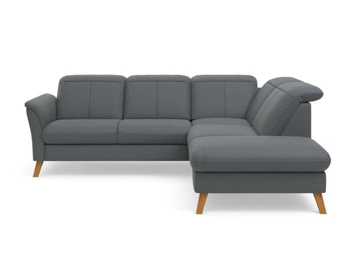 Ecksofa SIT & MORE Romero L-Form , grau (dunkelgrau), B:250cm H:91cm T:220cm, 100% Polyester, Sofas, Ecksofa, wahlweise mit oder ohne TV-Funktion, Schlaffunktion, Bettkasten