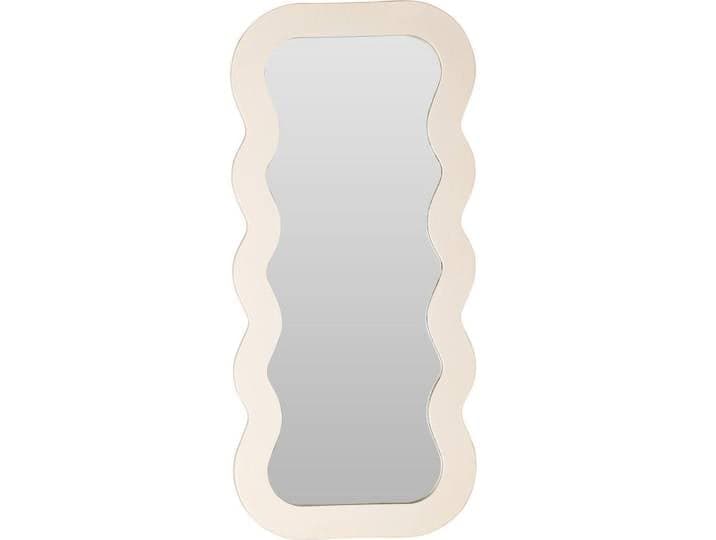 Home Styling Collection Spiegel mit welligem Rahmen 37/37/80 cm, Weiß, 37x80x37 cm, Spiegel, Wandspiegel