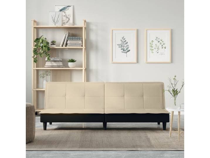vidaXL Schlafsofa Creme Stoff