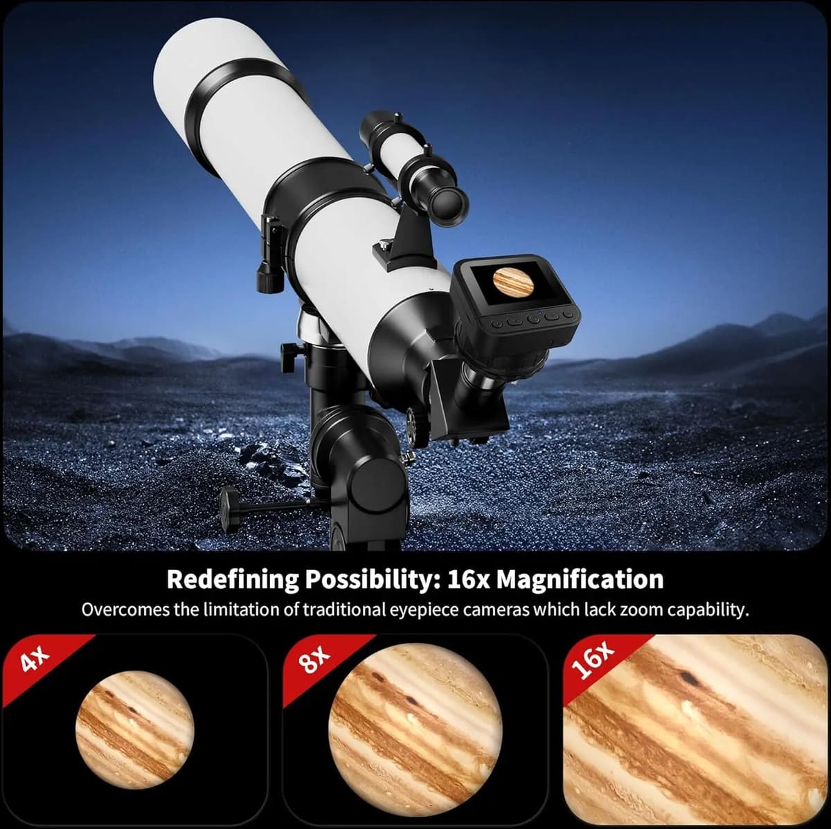 NONE 4K WiFi Astronomy Telescope Eyepiece Camera for Optical Telescope Microscope Monocular Binocular Astrophotography