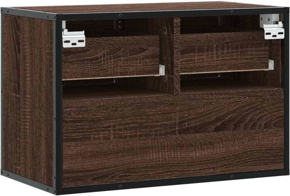 vidaXL Meuble TV chêne brun 60x31x39,5 cm bois d'ingénierie et métal