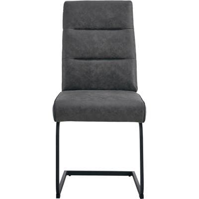 Esszimmerstuhl DUO COLLECTION "Marga Freischwinger, 2er- Set", grau (anthrazit, schwarz, anthrazit), B:46cm H:100cm T:63cm, Polyester, Stühle, Esszimmerstuhl, extra Polsterung mit Taschenfederkern, Fußgleiter für die Sicherheit