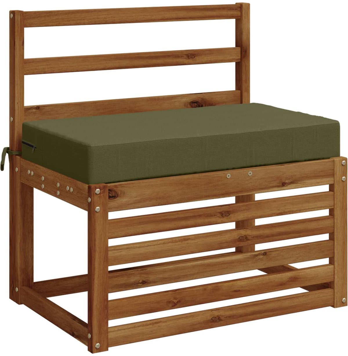 vidaXL Coussin de dos SOEST 100 % polyester Vert olive 70 x 40 x 10 cm