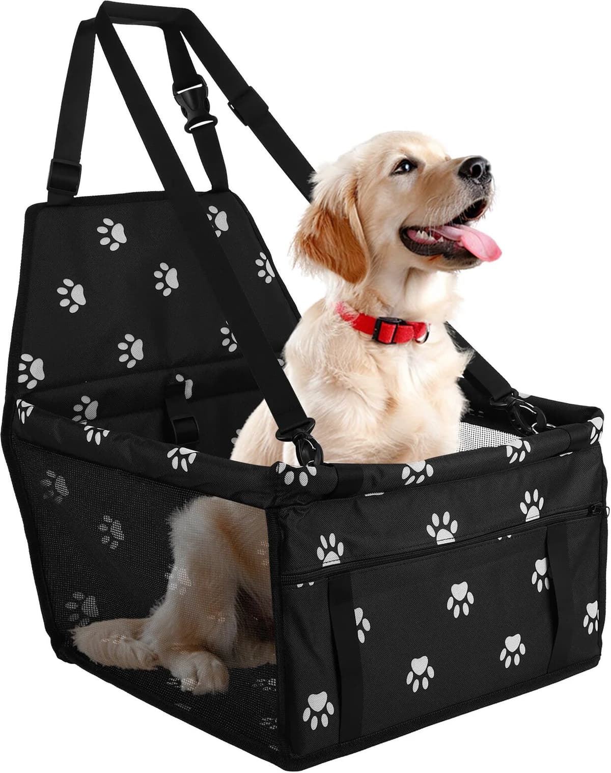 APWIKOGER Dog Car Seat Dog Booster Car Seat with Safety Belt Folding Pet Car Seat Waterproof Puppy Travel Carrier for Outdoor Travel