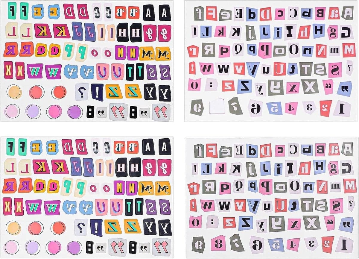 Waterproof Vintage Letter Stickers - 260 stuks - Ideaal voor scrapbooking, DIY-projecten, notitieboeken, waterflessen en laptops