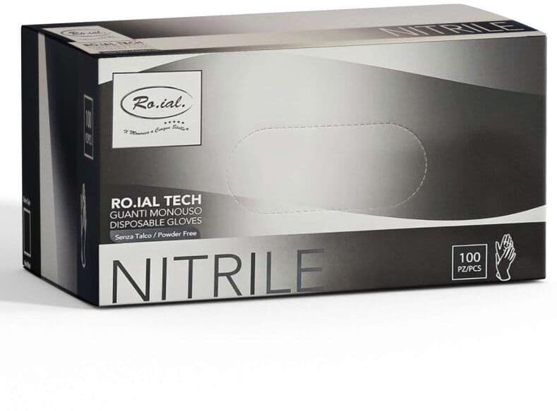 RO.IAL GUANTI IN NITRILE NERI CONF. 100PZ MISURA L