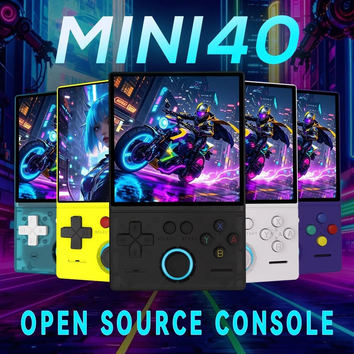 ZGECB FLLBW MINI40 Retro Handheld Game Console 4.0 Inch IPS HD Screen Portable Open Source Linux System 128GB