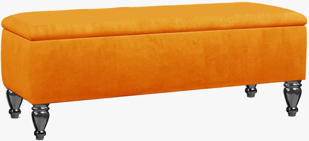 R&M Furnishers Lisbon Ottoman Bench with Storage, End of Bed Bench, Rectangle Coffee Table, Upholstered Footstools Burnt Orange 45cm H x 120cm W x 40cm D