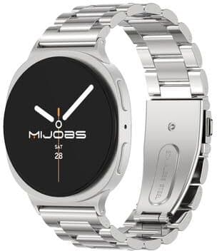 Everyday Crate MIJOBS Samsung Galaxy Watch8 Classic Stainless Steel Watch Band With Protective Case silver