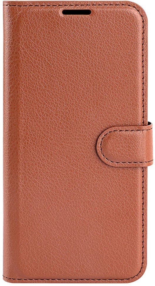 INCOVER Motorola Moto G42 Litchi Læder Flip Cover m. Pung - Brun