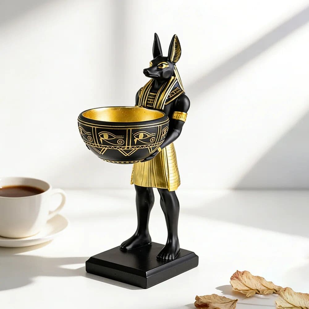 NONE Anubis Pallet Storage Tray Resin Ornament Ancient Egypt Dog God Handicraft Living Room Beside The Table Study Decoration Gift