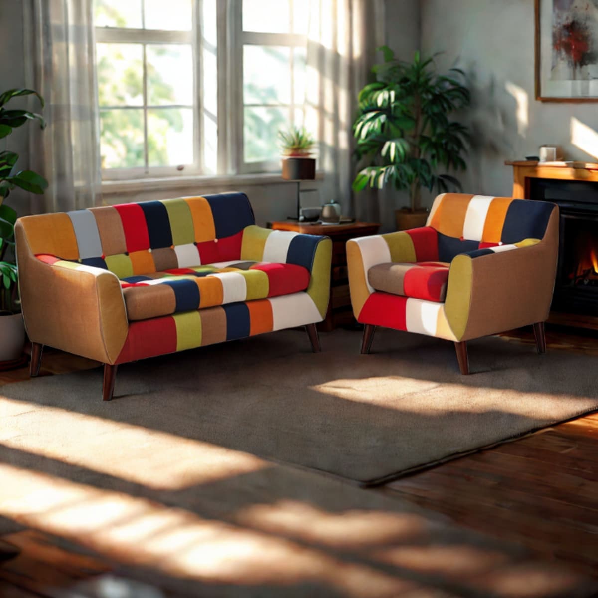 B2B Partner Sofa patchworkowa FIESTA, 3-osobowa