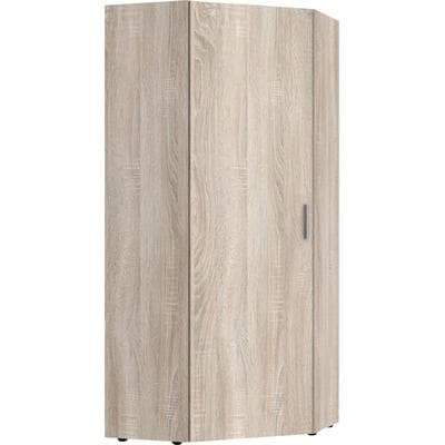 Eckschrank WIMEX "Münster Ecklösung", braun (eiche sägerau nachbildung), B:80cm H:185cm T:80cm, Holzwerkstoff, Schränke, Eckschrank, Mehrzweckschrank mit 5 Einlegeböden