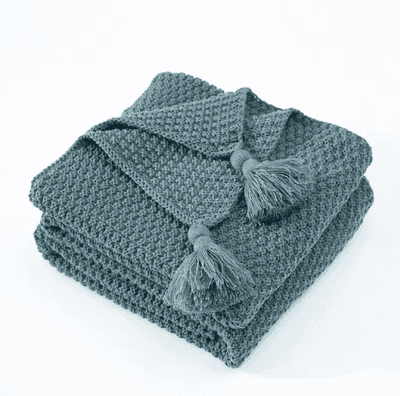 Inspire Picks Nordic Plaid Knitted Throw Blanket Cozy Sofa, Bed & Office Nap Cover green 110x150cm