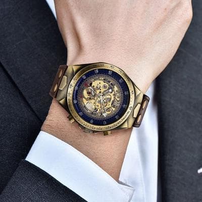 Drop Dash Deals Automatic Mechanical Luxury Men's Wrist Watch With Leather Strap Automatic Mechanical Luxury Men's Wrist Watch With Leather Strap