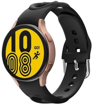 Everyday Crate Samsung Galaxy Watch 4 Classic Silicone Watch Band Hollow Double Circle Replacement Strap black