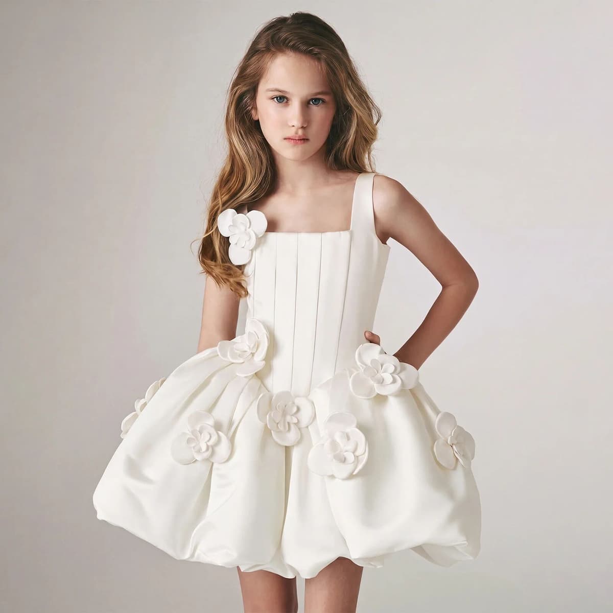 NONE Children Dress European and American Host Piano Performance Dress Girls Birthday Banquet Wedding Princess Dress