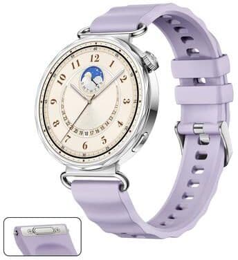 Everyday Crate Huawei Watch GT 6 41mm Silicone Watch Band Quick Release Replacement Strap With Silver Buckle light Purple