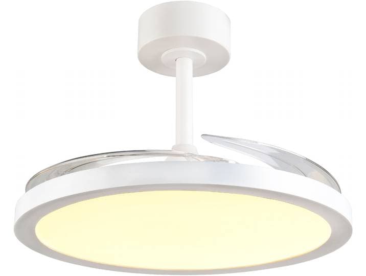 REALITY LEUCHTEN LED Deckenleuchte KASFJORD mit Ventilator, Deckenventilator mit Licht inklFernbedienung , weiß (weiß matt), 1, Ø 106cm H: 35cm, 1 Stk., Leuchten, 6 Geschwindigkeiten Timer Vor- & Rücklauf LED dimmbar CCT Nachtlicht, LED Deckenleuchte