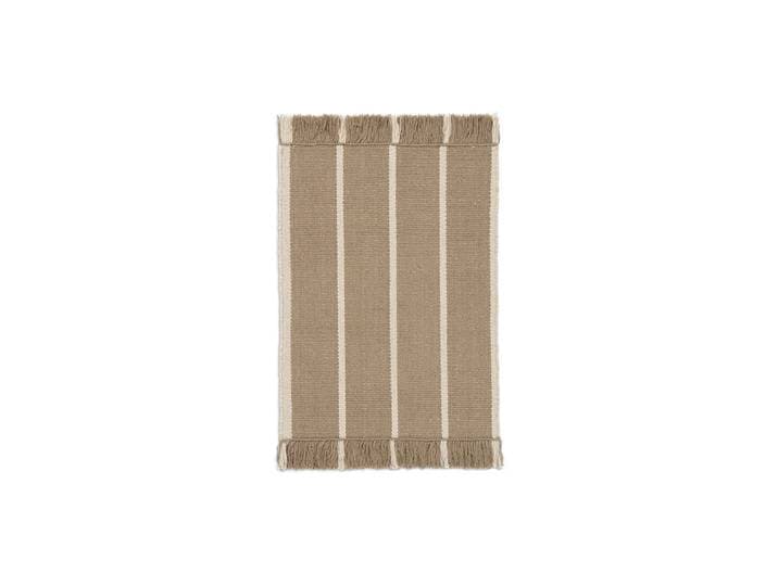 Ferm Living - Calm Kelim Fussmatte, 50 x 70 cm, dark sand / off-white