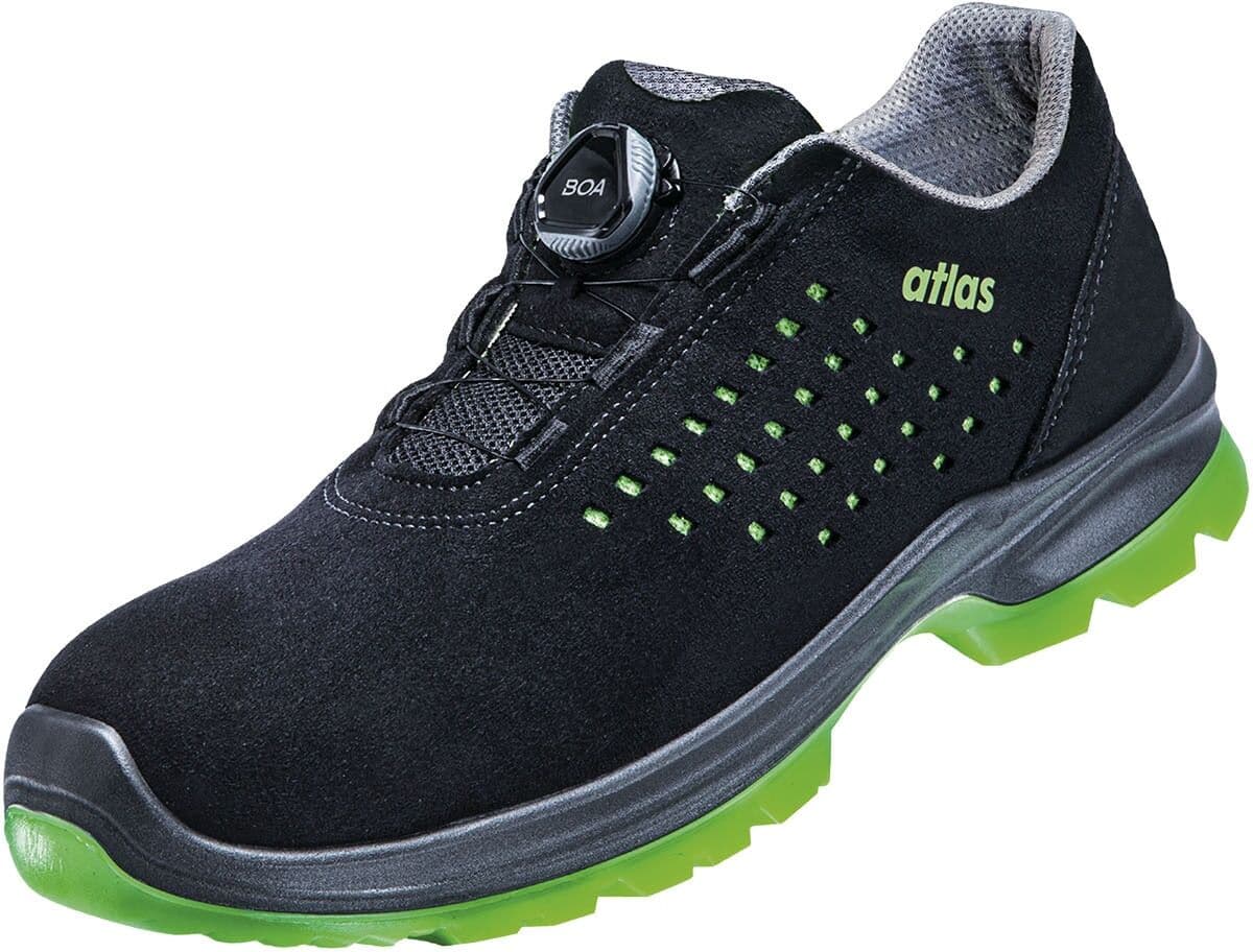 Sicherheitsschuh ATLAS SCHUHE "SL 9205 XP Boa ESD" Gr. 42, schwarz (schwarz, grün), 42, Obermaterial: 100% Textilmaterial TEXMAT., Schuhe, Sicherheitsschuh