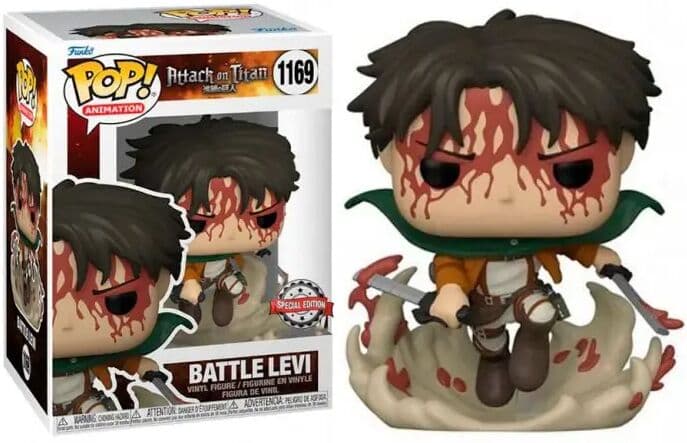 Funko POP Attack On Titan Battle Levi 1169# POP Model Toys Gifts for Children Action Figure Toy Collection Xmas Carvinal Gifts