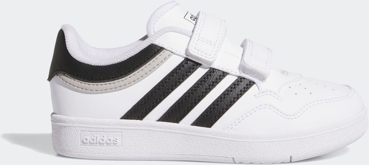 Klettschuh ADIDAS SPORTSWEAR "HOOPS 4.0", Jungen, Gr. 34, schwarz-weiss (cloud weiß, core schwarz, grau two), Synthetik, Schuhe Klettschuh, pour enfants cloud weiß, core schwarz, grau two 34