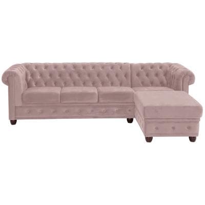 Chesterfield-Sofa HOME AFFAIRE "New Castle L-Form", rosa (flamingo), B:255cm H:72cm T:171cm, Sofas, hochwertige Knopfheftung in Chesterfield-Design, B/T/H: 255(171/72)