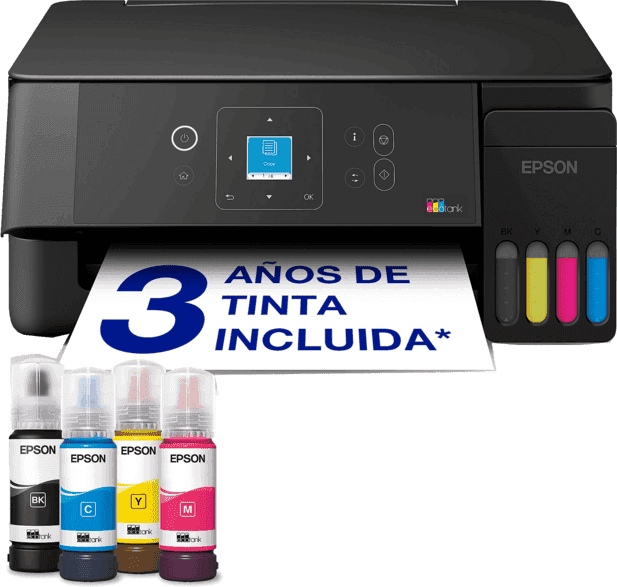 Impresora multifunción tinta - Epson EcoTank ET-2925, Wifi, Escaner, Copiadora, Negro