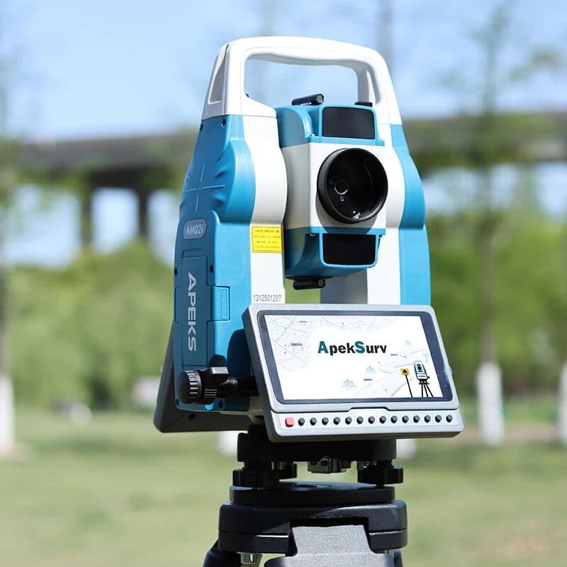 NONE APEKS AM02i Dual-Axis Compensation with Apeksurv Software 1000m Reflectorless 2'' Precision Sim Slot Android Total Station