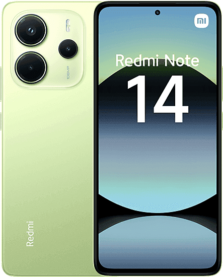 REACONDICIONADO Seminuevo Excelente Xiaomi Redmi Note 14, Verde lima, 128 GB, 6 GB RAM, 6.67" AMOLED FHD+, MediaTek Helio g99-Ultra, 5500 mAh