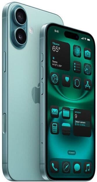 Apple iPhone 16   128 GB   Dual-SIM (2 x Nano-SIM)   Blaugrün - Refurbished