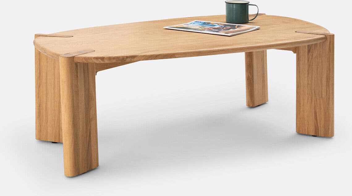 LA REDOUTE INTERIEURS Table basse chêne massif, pieds à fleur de plateau, ELMO
