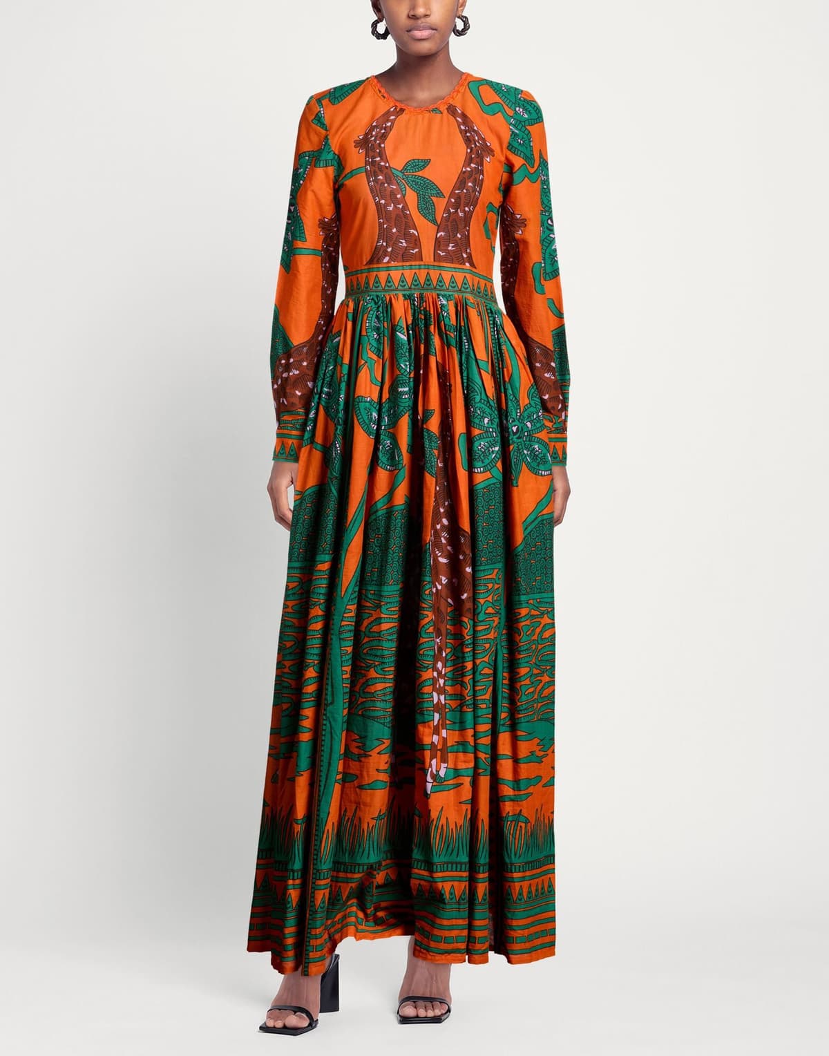 Connor & Blake Vestido largo Mujer Naranja M,S Mujer